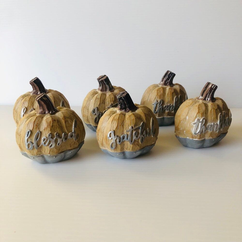 Robert Stanley Thanksgiving Pumpkin Placeholders Brown & Gray Rustic Country